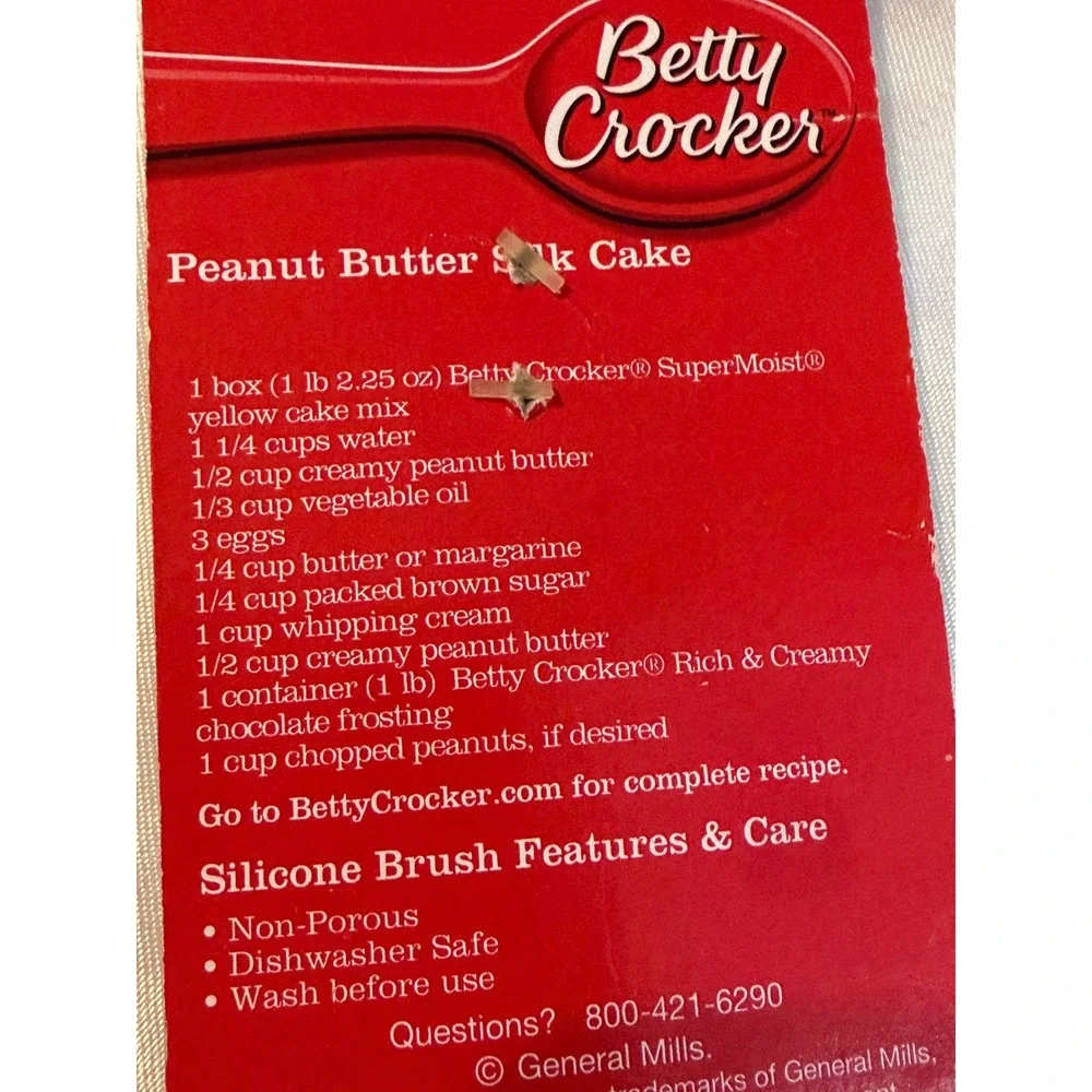 Betty Crocker Red Silicone Basting Brush Essentials Dishwasher Safe New